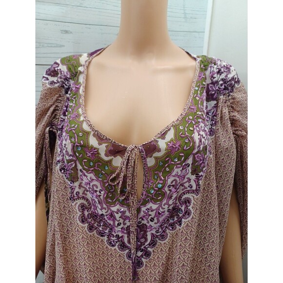 Lane Bryant Chiffon Purple Black Green Semi Sheer Sz 18/20 - Picture 2 of 8